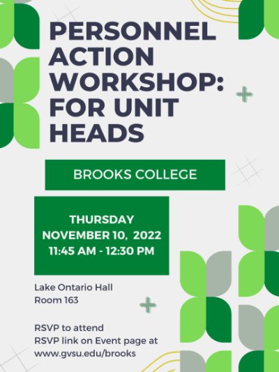 Personnel Action Workshop: For Unit Heads